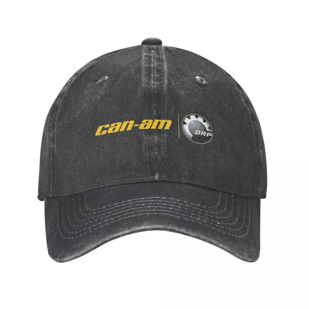 Can I Am Off-Road Or On-Road Baseball Caps BRP ATV Motorcycle Distressed Denim Hats Cap Retro Outdoor Unstructured Soft Headwear