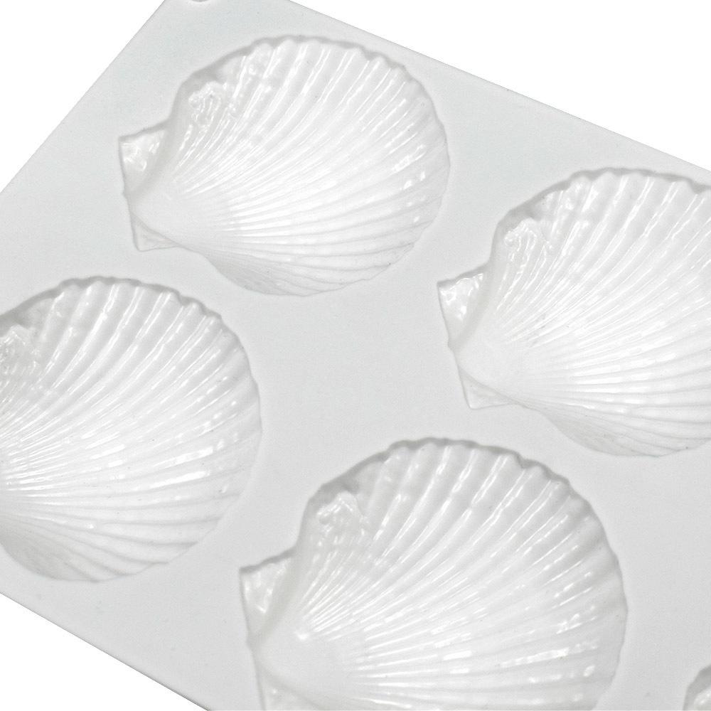 6 incluso vieiras Mousse pastel molde de silicona Shell Chocolate molde para hornear decoración DIY molde