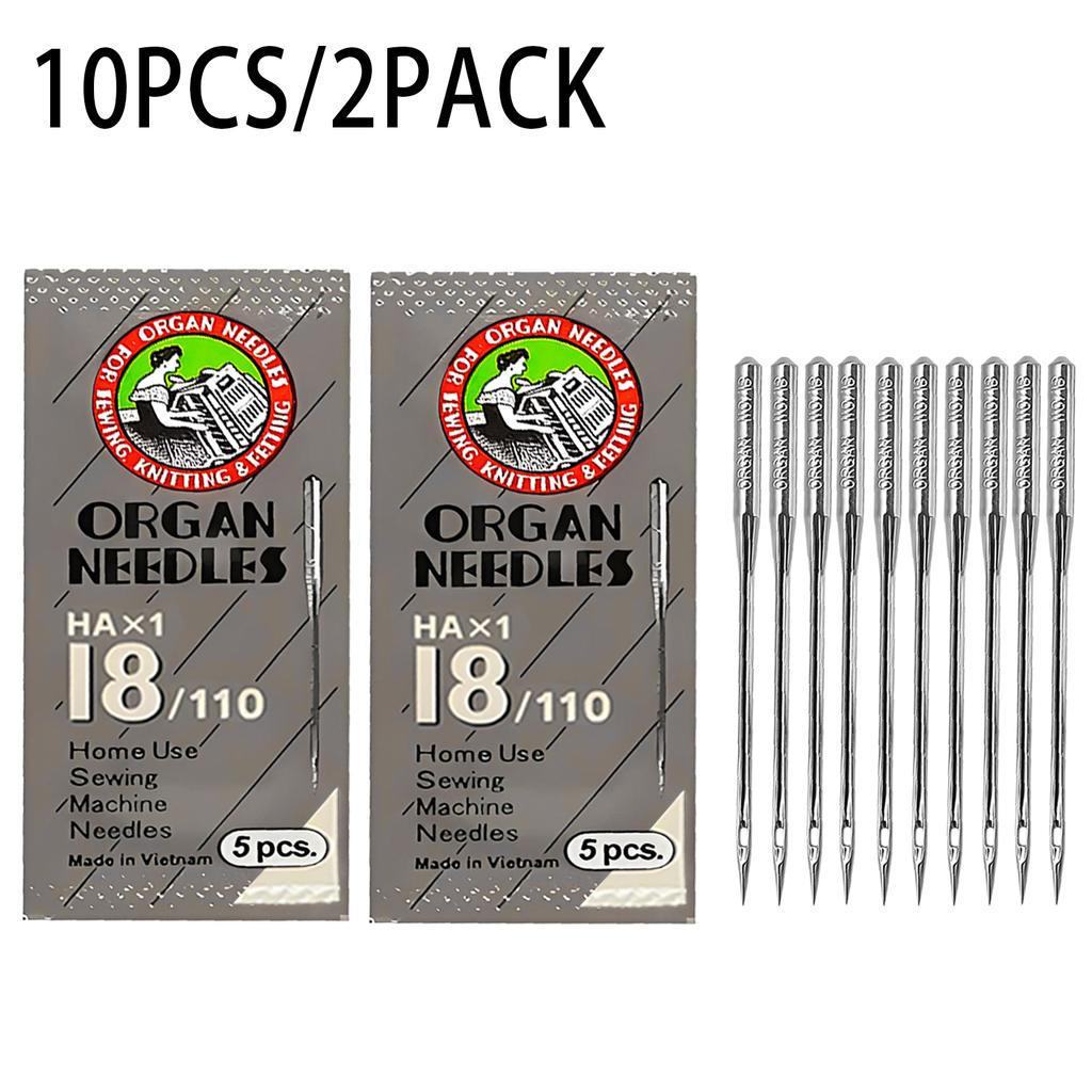 2Pack of ORGAN Household Sewing Machine Needles HAX1 Sewing Needles for SINGER BROTHER 9/65 11/75 12/80 14/90 18/110 21/130