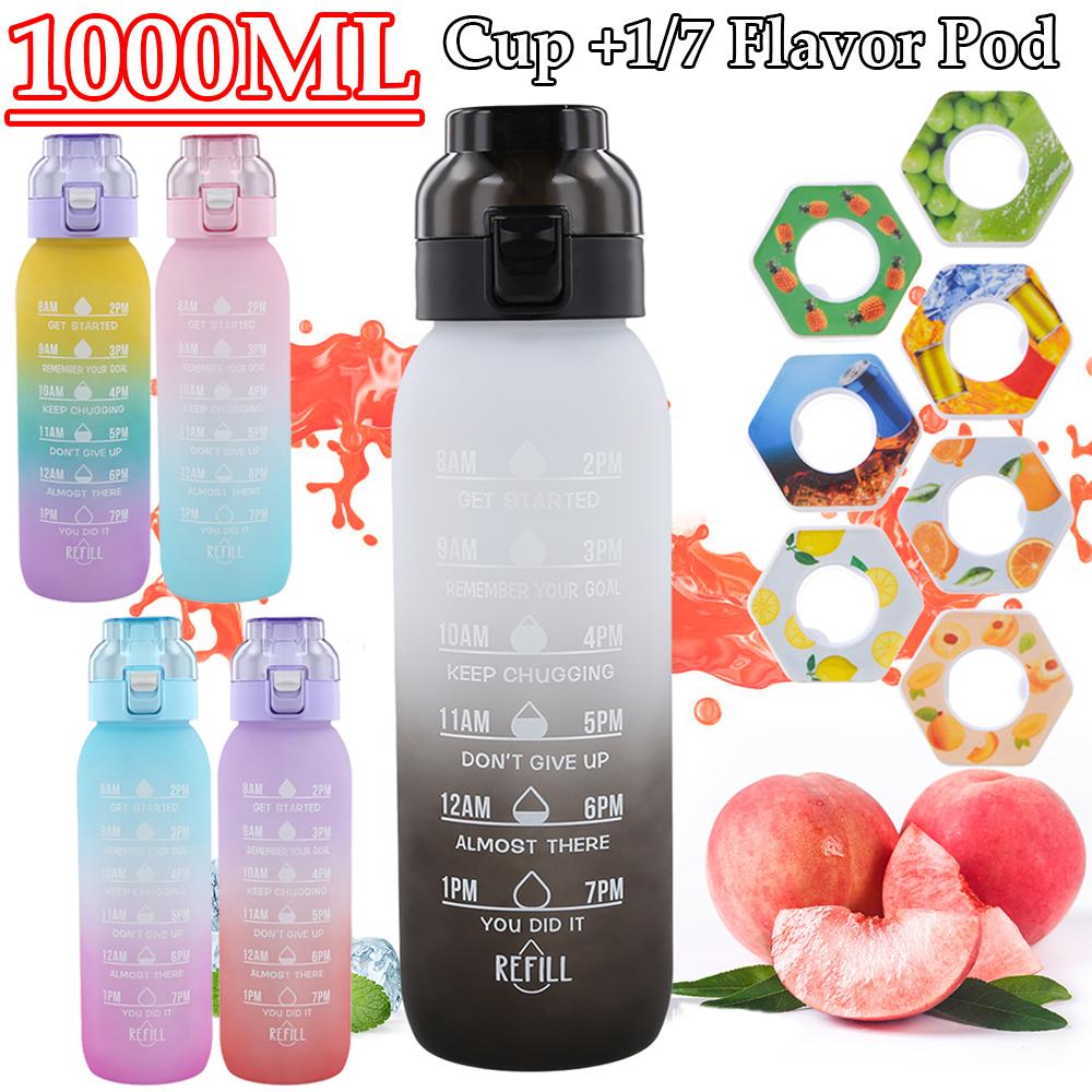 1000ml Fragrant Water Bottle with 1/7 Pods Air Scent Up Drinking Cup Fragrance Flavored Water Bottle For Sports Water Cup
