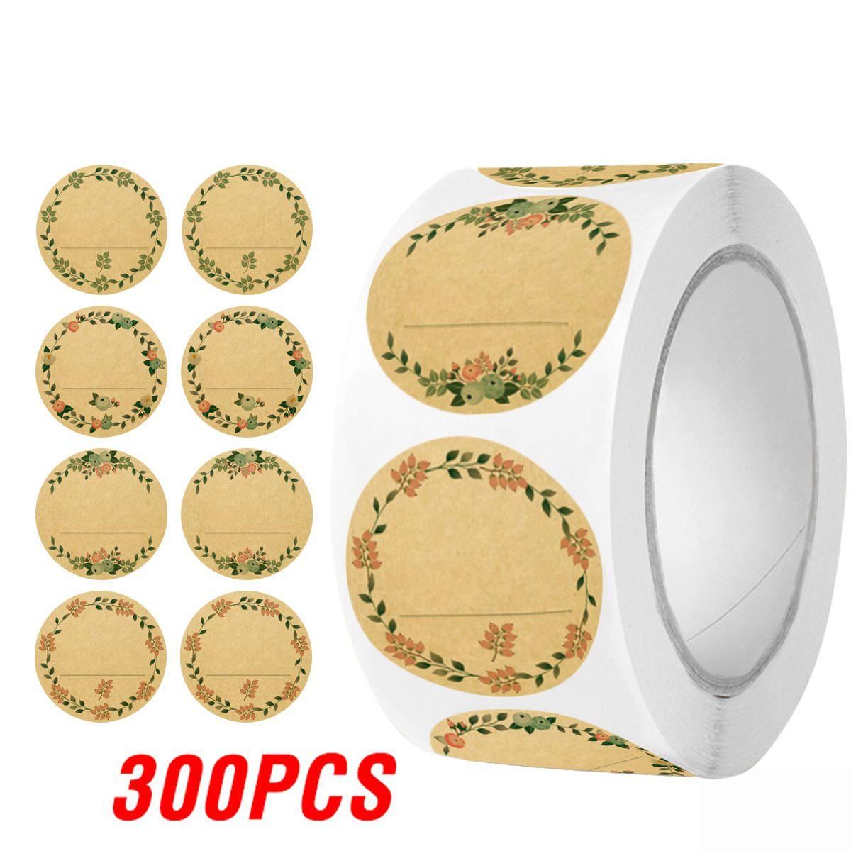 100-500Pcs First-Class Kraft First-Class Paper First-Class Flowers Top-Grade Thank High-Standard You Top-Grade Label High-Standard Stickers