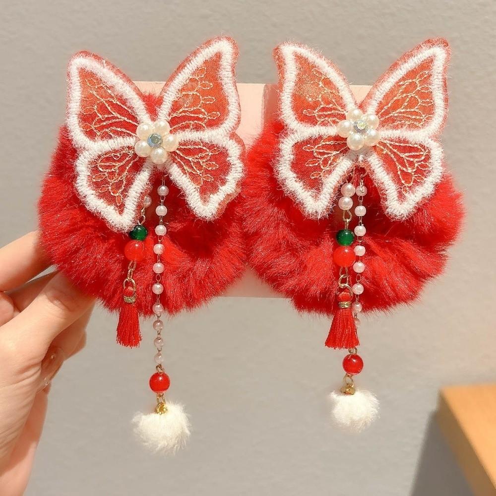 Traditional New Year Hair Ties Plush Children's Hair Ropes Celebration