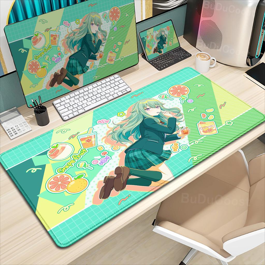 Kawaii Anime Girl Deskmat Project Sekai Birthday Character PJSK Mouse Pad Gaming XXL Antislip Mousepad Keyboard Rubber Rug