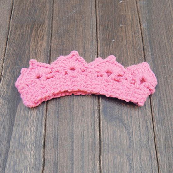Cute Newborn Baby Girl Boy Crochet Crown Tiara Headband Knitted Headwear