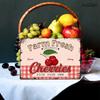 Farm Fresh Sweet Juicy Cherries Vintage Metal Tin Sign, Retro Fruit Poster Decorative Wall Art Signage, Farmhouse Country Market Kitchen Bar Home