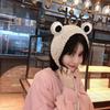 Warm Knitted  Frog Hat Knitted Warm Hat Cap Gift Idea Women  Beanie Hat  Costume Accessory