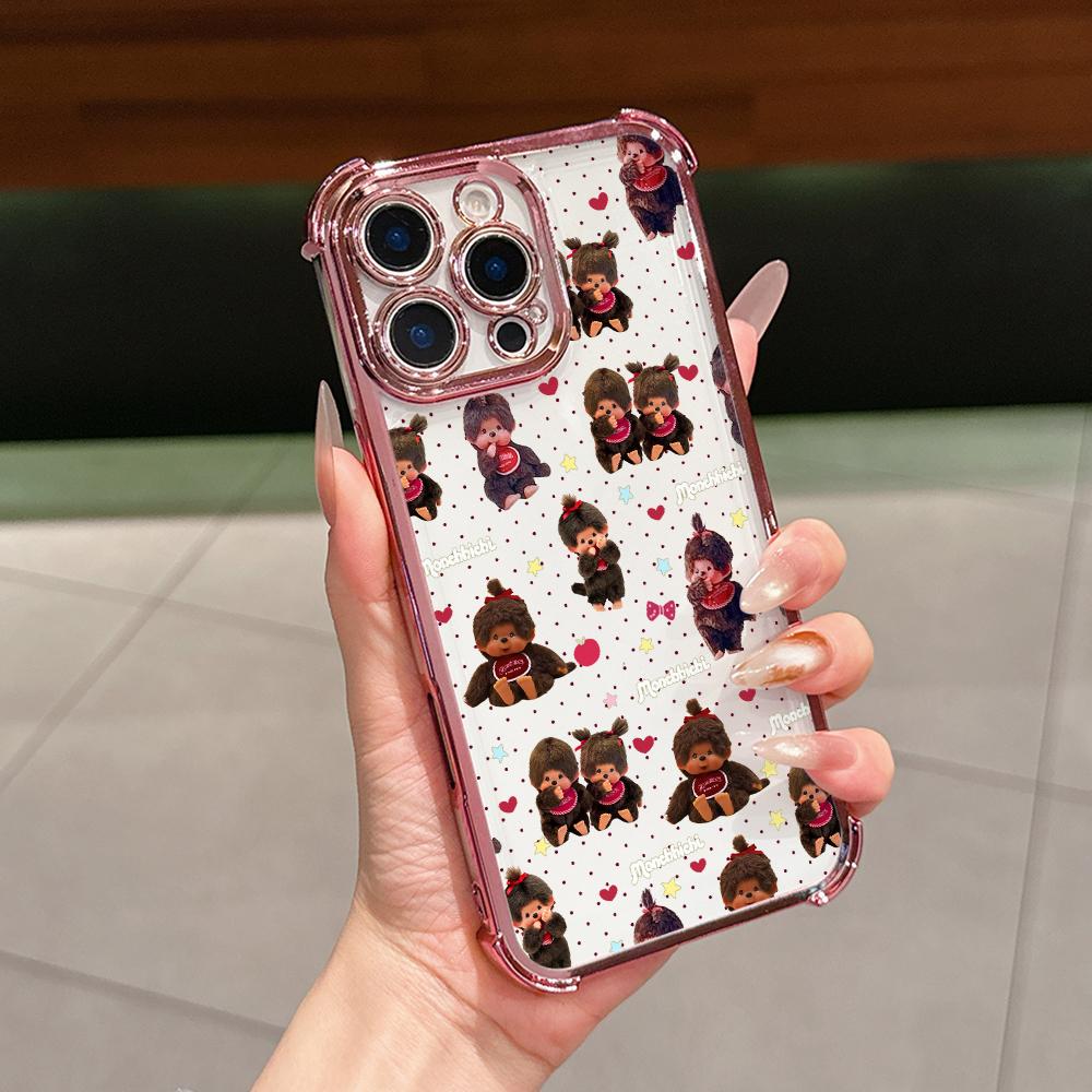 

Cute Monchhichis New Ins Phone Case for iPhone 17 Air 16 16e 15 14 Plus 13 12 11 Pro Max X Xs XR 8 Anti-drop Transparent Cover iPhone Air