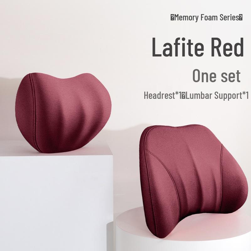 Cloud-Like Suede Memory Foam Headrest & Lumbar Support: Breathable Universal Car Cushion & Neck Pillow