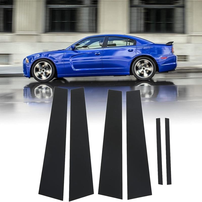 Car Pillar Posts Door Window Trim Molding For Dodge Charger 2011- Anti Scratch Stickers Accessories Black