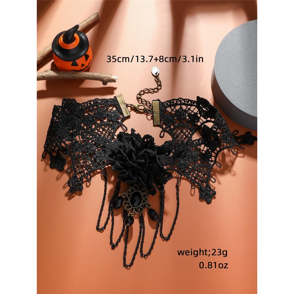 Jewelry Retro Ladies Personalized Lace Necklace Fashion Water Drop Shape Necklace