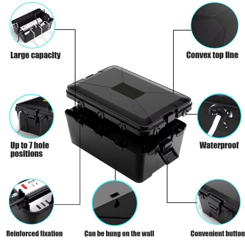 Waterproof Electrical Box Outside Cable Connection Socket Enclosure Outdoor Extension Cord Connection Box for Garden Holiday