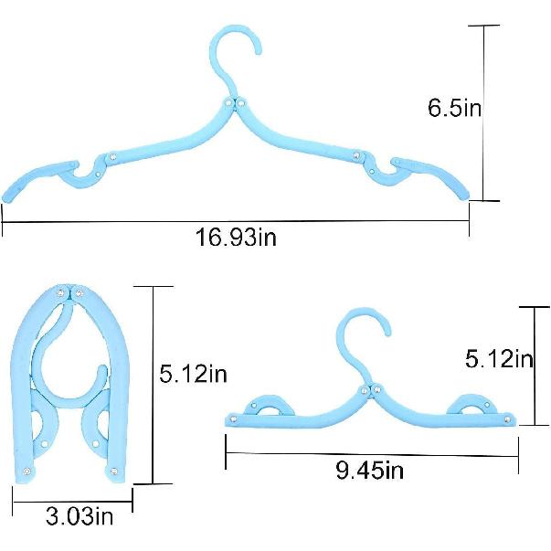 RZJZGZ 12Pcs Folding Travel Hanger Portable Clothes Hangers Foldable Non-Slip, Lightweight for Home and Travel