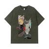 275 GSM Washed T-shirts 100% Cotton Kaiju No 8 V17 Print Unisex Heavy Cotton T Shirt