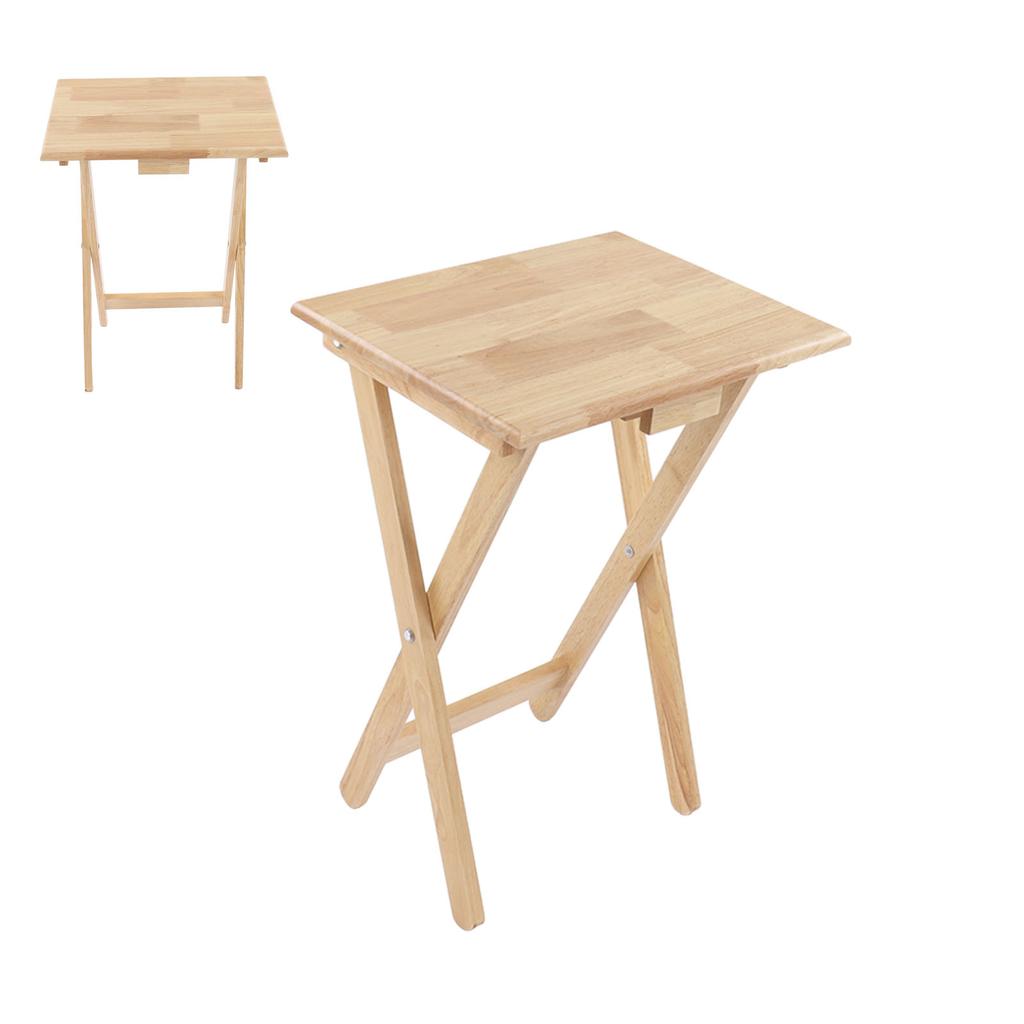 TV Dinner Folding Trays with Storage Rack Tray Table Set Wooden Snack Tables