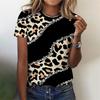 Vintage Leopard 3d Print Short Sleeve Tshirt Pretty Women's Clothing Female Retro Sexy Streetwear T Shirts  Harajuku Top Clothes