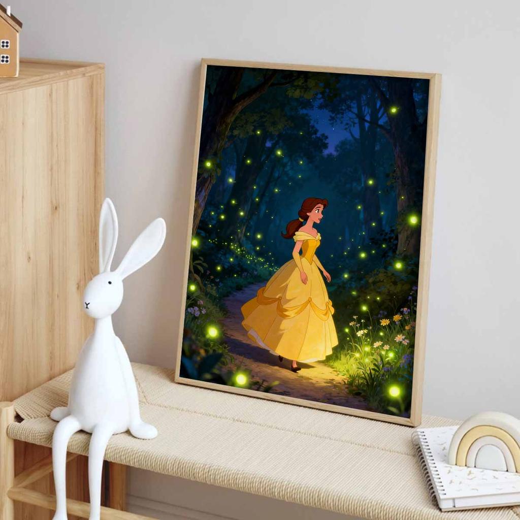 Disney Belle enchanted forest 5D handmade diy diamond painting, home wall decoration.
