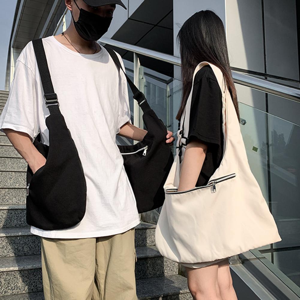 Men Waistcoat Bag Adjustable Shoulder Straps Zipper Pockets Cargo Tops Canvas Bag Vest-Style Backpack with Large Capacity