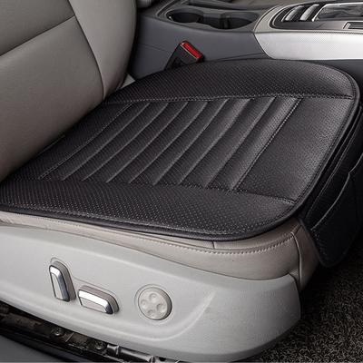 Ademende auto-voorstoelhoes Pad Cover Pad lederen mat PU lederen stoel Zwart
