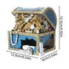 Treasure Box Fish Tank Decor Resin Shrimp Shelter Fish Tank Ornaments for Betta Shrimp Lizard Turtle Reptile Terrarium