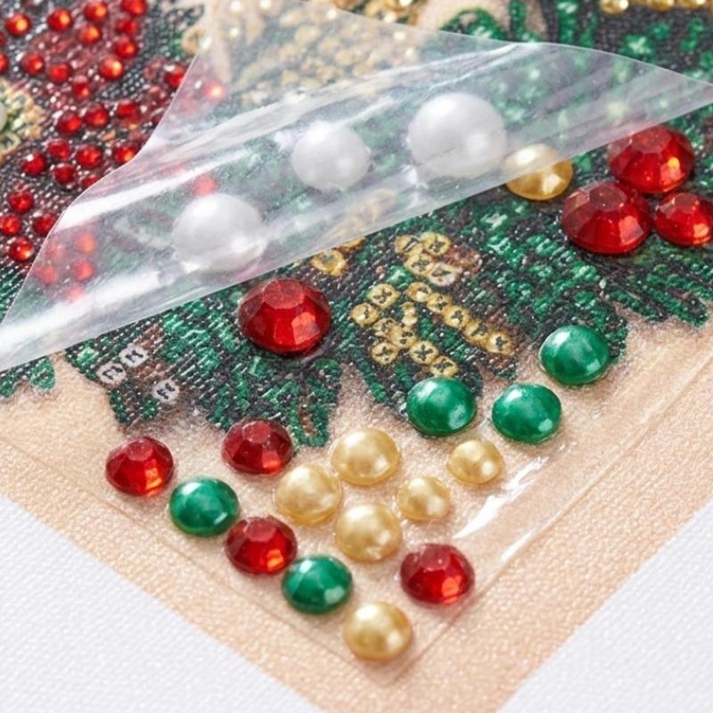 Christmas Pearl Diamond Painting Art Set Frame DIY Beads Craft Kit Adults Beginner Home Decor Wall Hanging Holiday Gifts