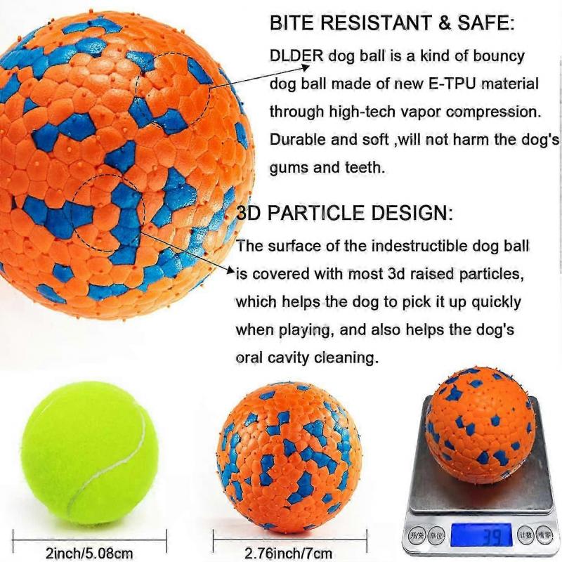 Indestructible Dog Ball Toy for Aggressive Chewers Durable, Bouncy, and Lightweight Floating Chew Ball for Fetch Play with Large and Medium Dogs