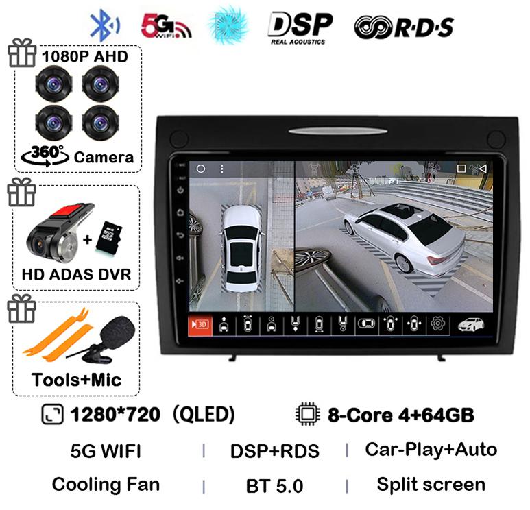 Android 14 Carplay Auto For Mercedes Benz SLK Class R171 SLK200 SLK280 SLK300 2000-2011 Car Radio Multimedia Video Player Stereo