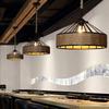 Rattan Pendant Light Vintage Boho Rattan Hanging Lamp Rope Lampshade for Dining Living Room Bedroom Hallway Kitchen Island
