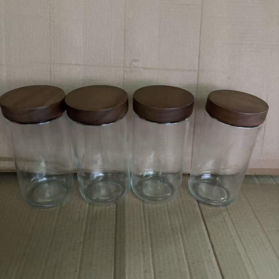 Large Glass Storage Jar with Bamboo Lid, Cereal & Yogurt Container, Sealed Oatmeal Cup