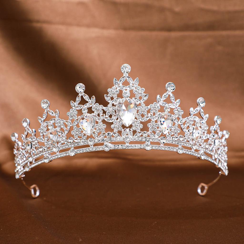 1 Stück Barockstil Kristallkrone Tiara Königinnenkrone Strasslegierung Haarband Damen Braut Hochzeit Haarschmuck