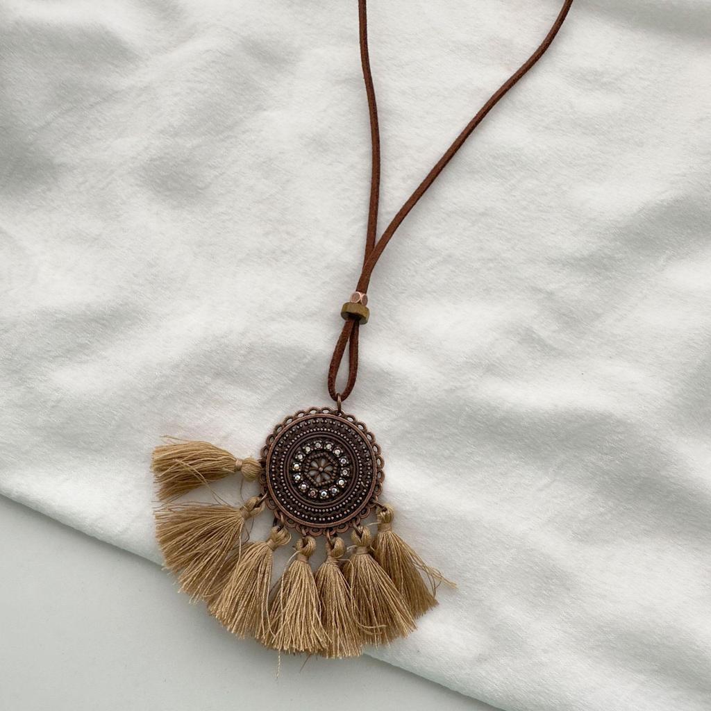 Bohemian Ethnic Style Tassel Pendant Necklace for Women – European and American Retro Design