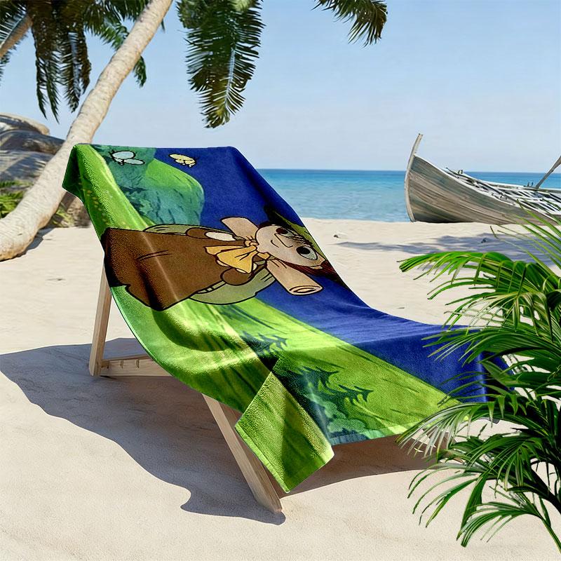 Snufkin Art Print Beach Towel, Large Soft Quick Dry Towel for Beach Camping Swimming