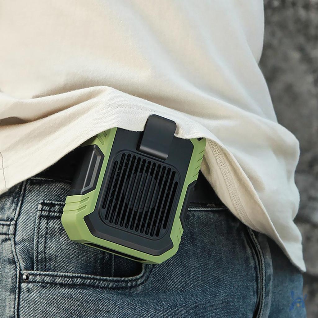 Portable Waist Fan Outdoor Personal Fan 3 Wind Speed Cooling Device with Flashlight for construction sites hiking outdoor