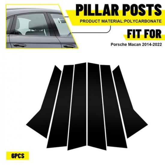 Gloss Black Pillar Posts Window Trim Cover For Porsche Macan 2014 2015 2016-