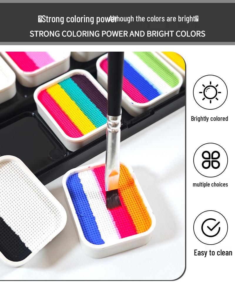 12-Color Washable Water-Soluble Face Paint for Kids' Halloween & Stage Makeup