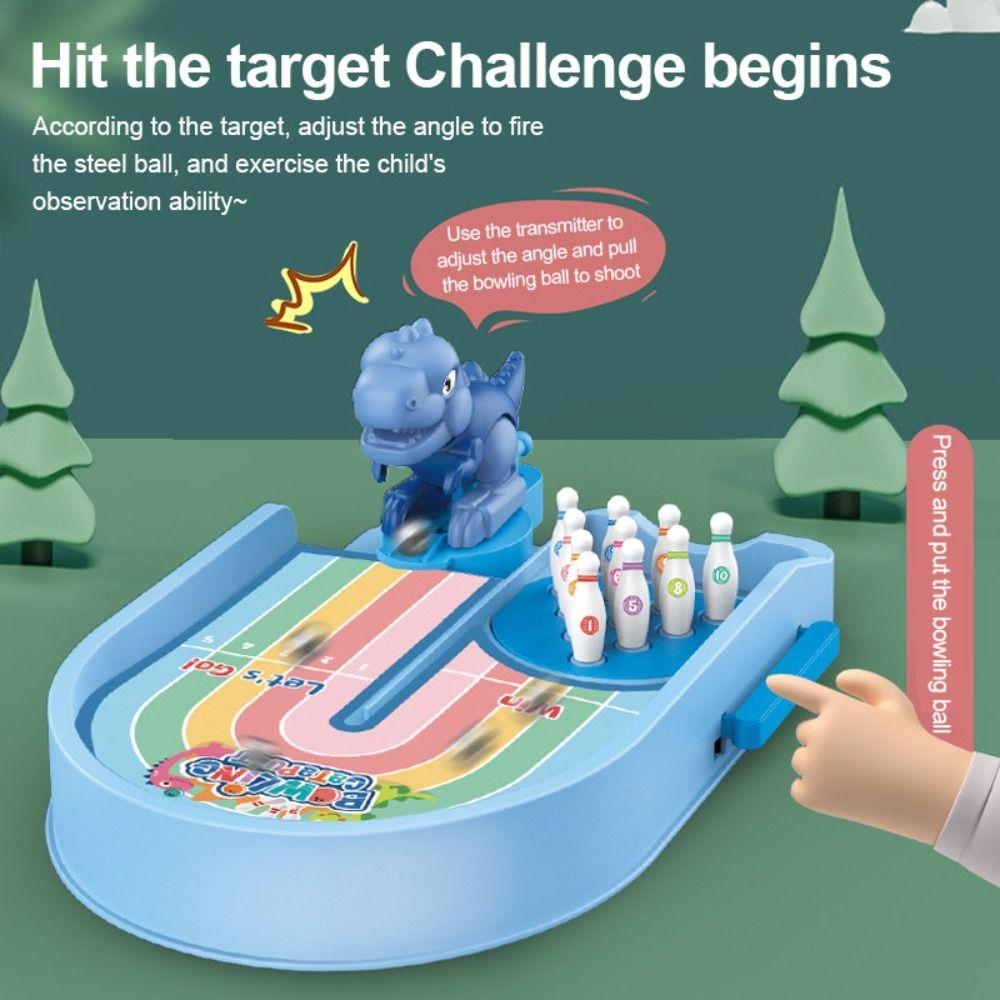 Bounce Dinosaur Bowling Toy ABS Table Top Bowling Game  Birthday Party Decor