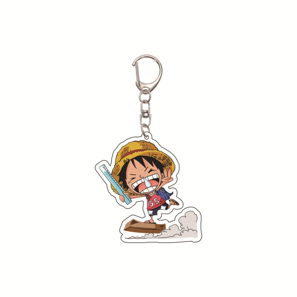 Anime One Piece keychain/clip with Chopper and Zoro Acrylic Keychain, Cartoon Acrylic Keychain Gift, Luffy Bag Keychain