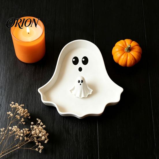 Multifunctional Key Tray Cute Ghost Tray, 3D Printed Halloween Shape Desktop Storage Dish, Small Item Organizer Jewelry Candy Tabletop Decor for Party