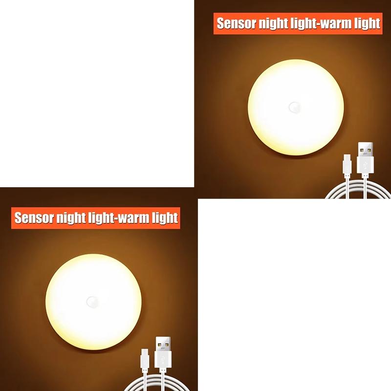Sensor LED Night Light USB Rechargeable Night Lamp For Kitchen Cabinet Wardrobe Lamp Staircase Wireless Closet Light