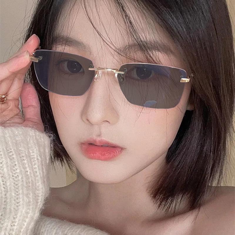 Retro Super Light Rimless Women's Prescription Glasses: Anti-Blue Light, Face Slimming, High-Definition, No-Makeup Look