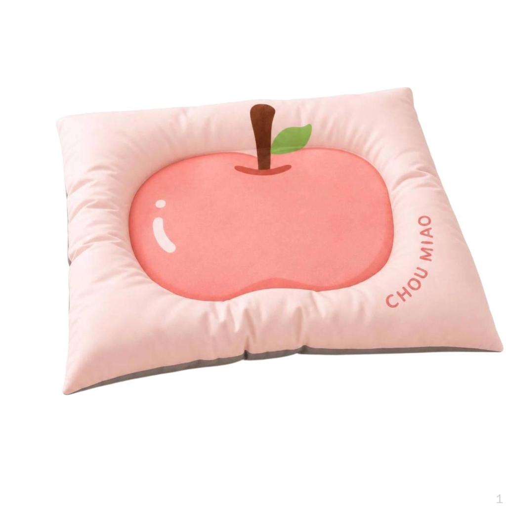 Pet Pad with Padded Border Simple to Clean Fruit Print Bed Soft for Cats