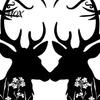Rustic Home Decor Accessories Metal Deer Heart Wall Decoration, Silhouette Couple Hanging Ornaments, Animal Art Patio for Backyard Sculpture