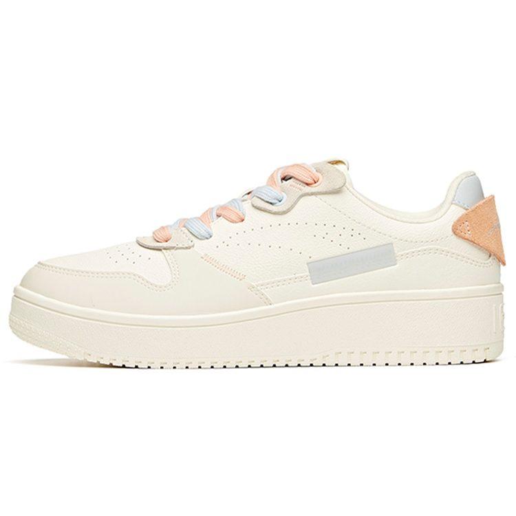Anta Life Collection Slip Resistant Abrasion Resistant Low Top Skateboard Shoes Women's White Blue Pink 922118018-3