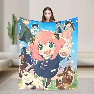 SSpy X Family Anya Forger Flannel Blanket Soft Throw for Living Room Sofa Bed Decorative Novelty Bedspread
