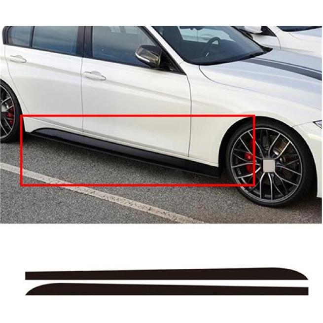 Qizm 2pcs Car Side Skirt Sill Stripe Stickers Black Or Carbon Fiber Black Transfer Glue Decals Fit for BMW 1 3 4 5 6 Series F30 F35 F31(Carbon Fiber
