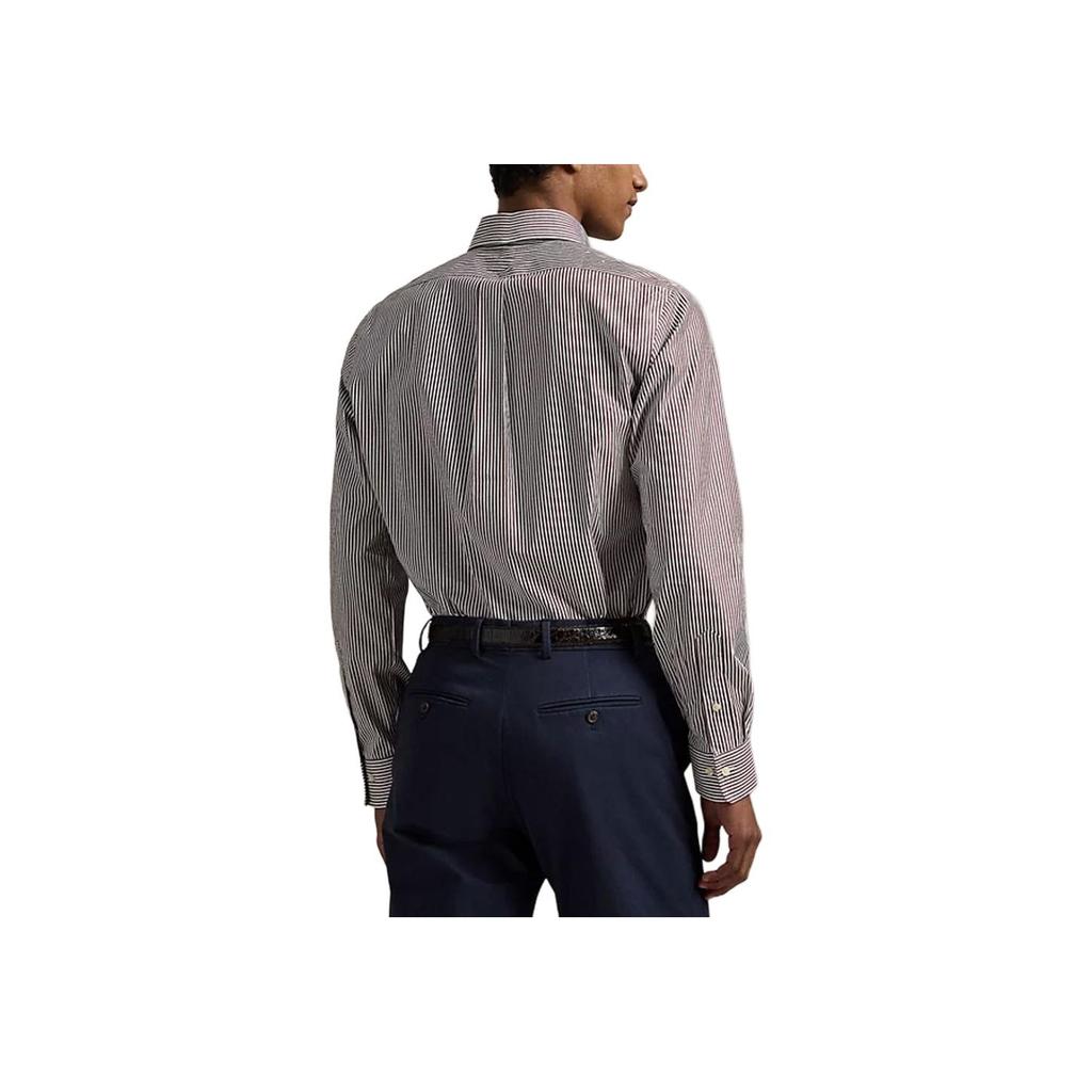 Polo Ralph Lauren Striped Button-Down Long Sleeve Shirt Men shirts Black White 710928252-006