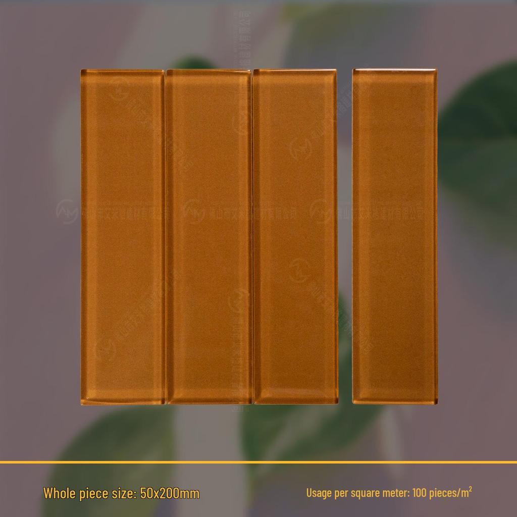 Dopamine Glass Handmade Tile: 50x200mm for Bathroom, Kitchen, Bar, and Shop Walls