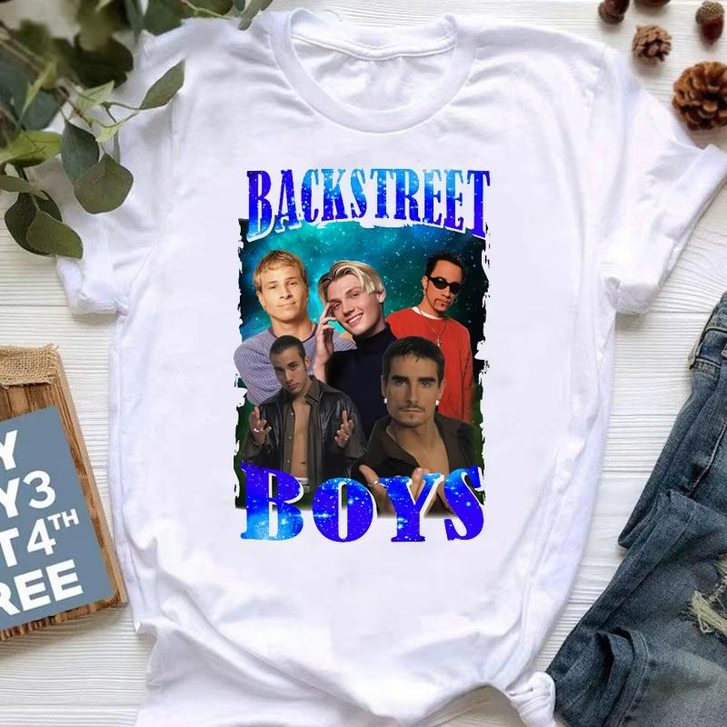Nyári Backstreet Boys pólók Rock Band Rövid ujjú Rock Női Utcai Trend Pop Alkalmi Harajuku Grafikus Női Pólók