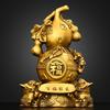 Copper Gourd Ornament Pure Copper Golden Toad Hundred Blessings Gourd Auspicious Fortune Gourd Living Room Entrance Shop Desktop