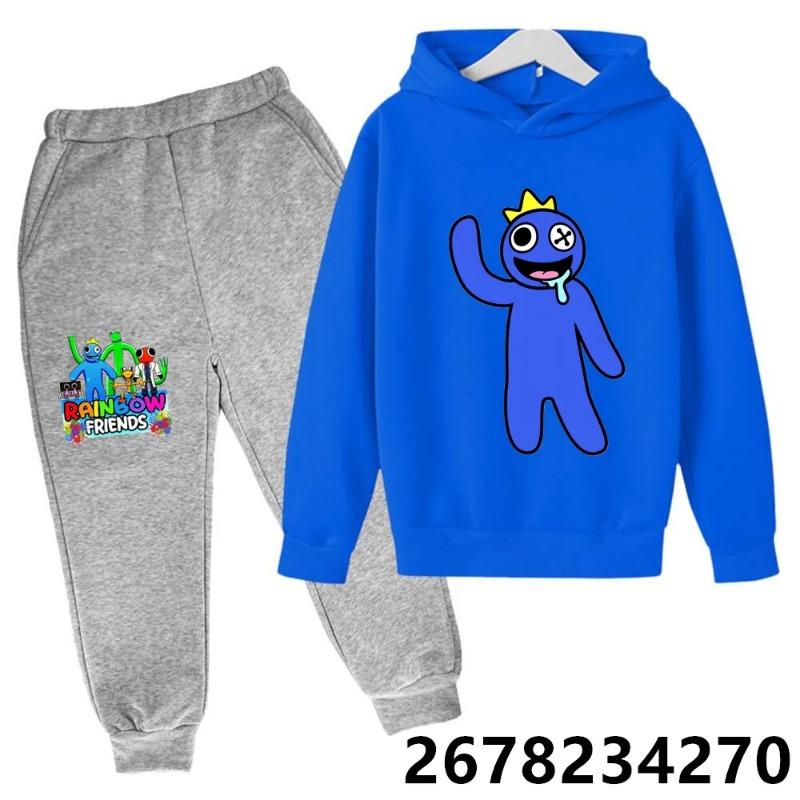 Kids Pullover Hoodie Sets Sweatshirt Boys Girls Anime Tops Kawaii Outwear Sudadera Children Clothes Game Rainbow Friends Hoodies