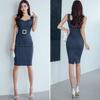 ISLAYCAOLILA E18 Scarlet Cabaret Mini Club Party Tight Midi Bodycon Dress Women's (XL, Navy) Dress, Dress, Dress, Dress, Dress, Striped, Sleeveless,
